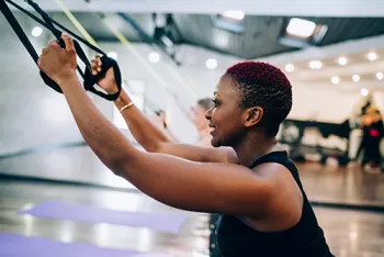 woman exercising in gym