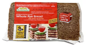 pack of Mestemacher whole rye bread
