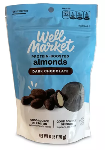 bag of CVS Well Market Protein-boosted chocolate covered almonds