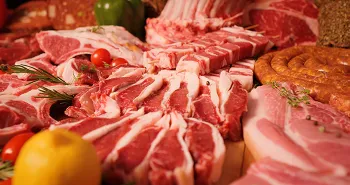 lots of raw red meat