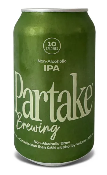 12 oz can of Partake Brewing non-alcoholic IPA