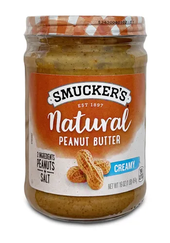 Jar of Smucker's natural chunky peanutbutter.