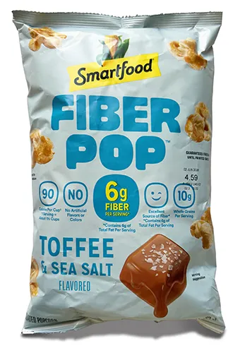 Bag of Smartfood Fiber Pop Toffee & sea salt