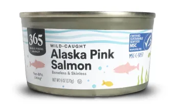 can of Whole Foods 365 Alaska Pink Salmon