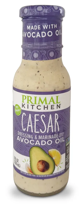 bottle of Primal Kitchen Caesar dressing with avocado oil