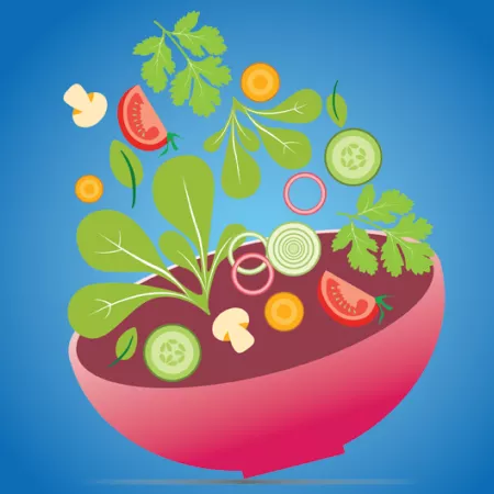 illustration of salad in bowl