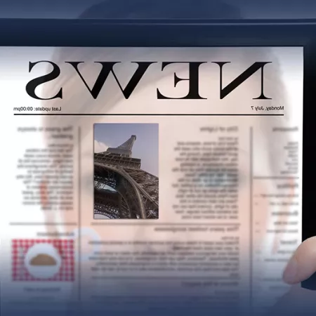woman reading news 