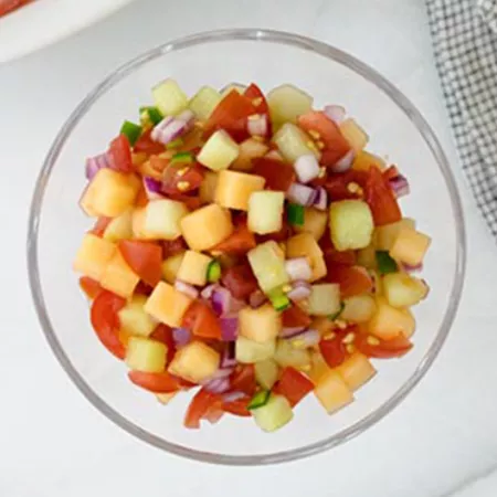 melon salsa in a bowl