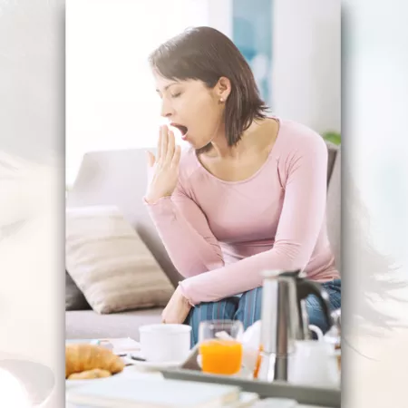 woman yawning
