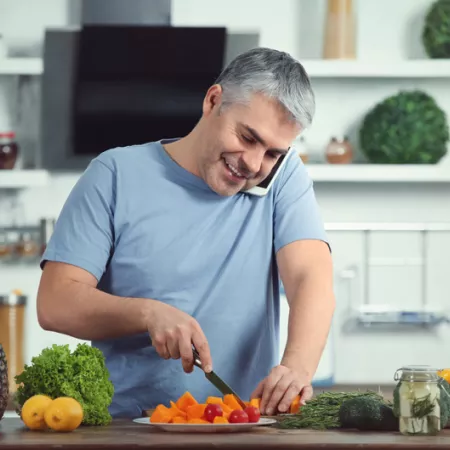 man cooking