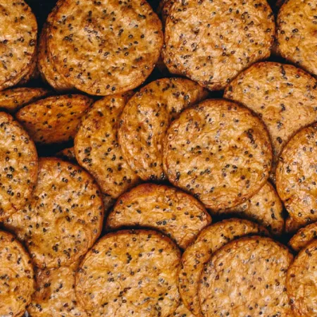 closeup of while-grain crackers