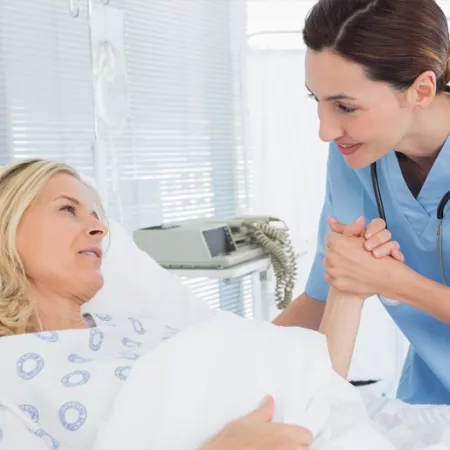 woman with doctor