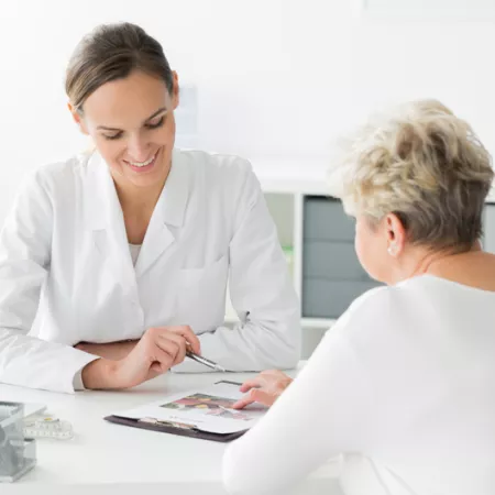 healthcare provider talking to patient