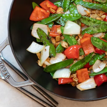 snow peas and other vegetables