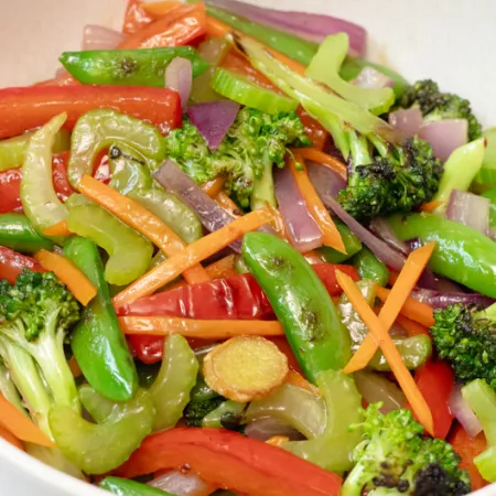 bow full of stir fry veggies