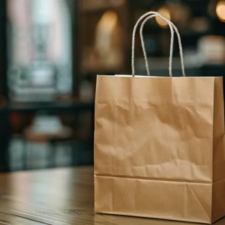 brown paper bag sitting on table