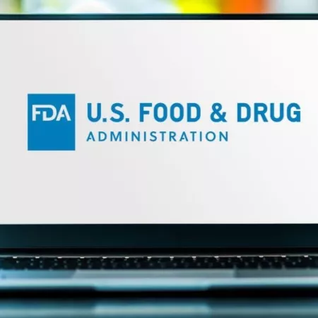 Laptop computer displaying logo of FDA