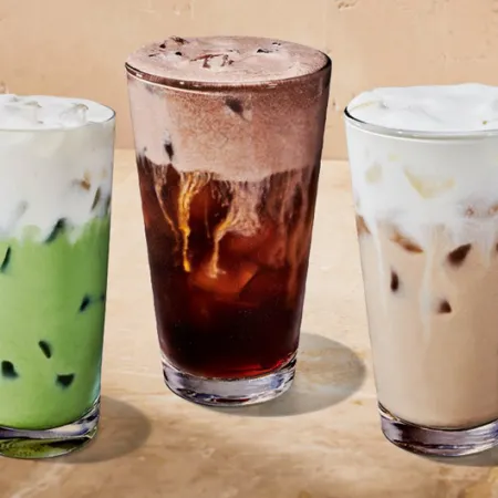 3 Starbucks drinks topped with protein phone