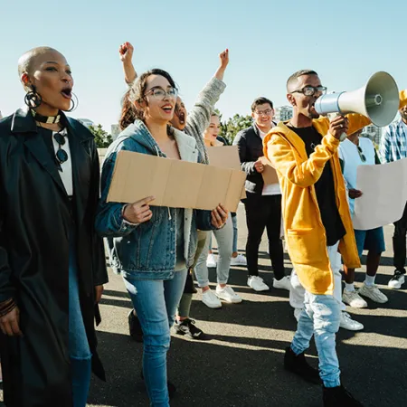 Advocates at a rally