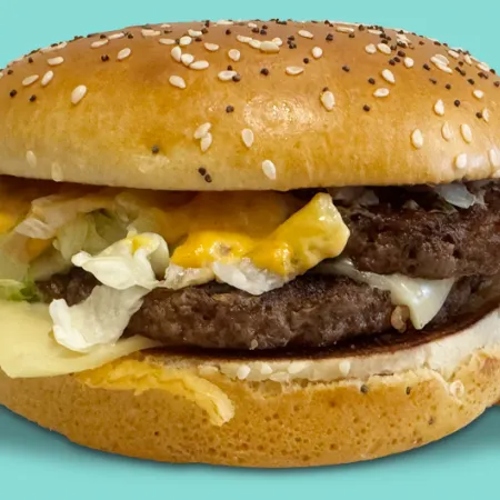 McDonald's Big Arch Burger one blue background