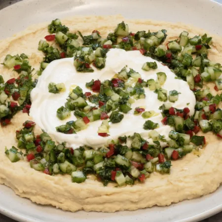 bowl of fatteh hummus