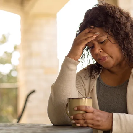 woman looking sad