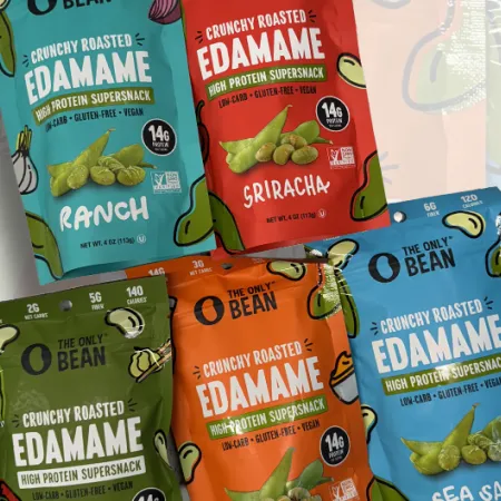 5 bags of The Only Bean crunchy edamame snacks