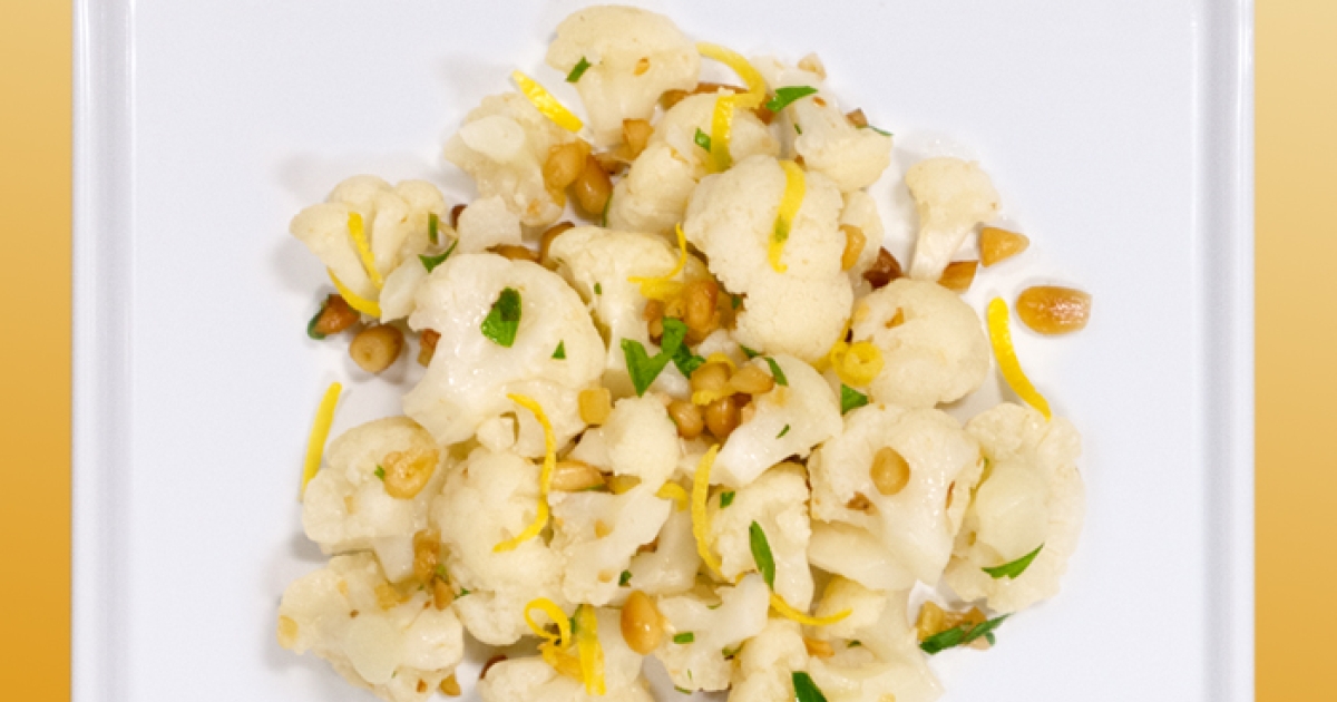Cauliflower with Lemon-Pine Nut Dressing | Center for Science in the Public Interest