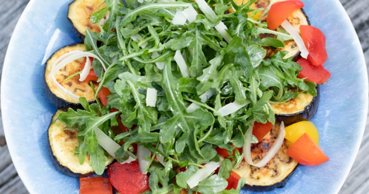 Roasted Eggplant & Pepper Salad