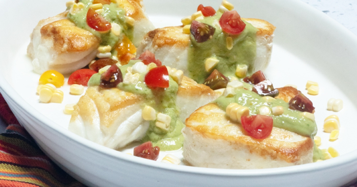 White Fish with Avocado-Lime Sauce